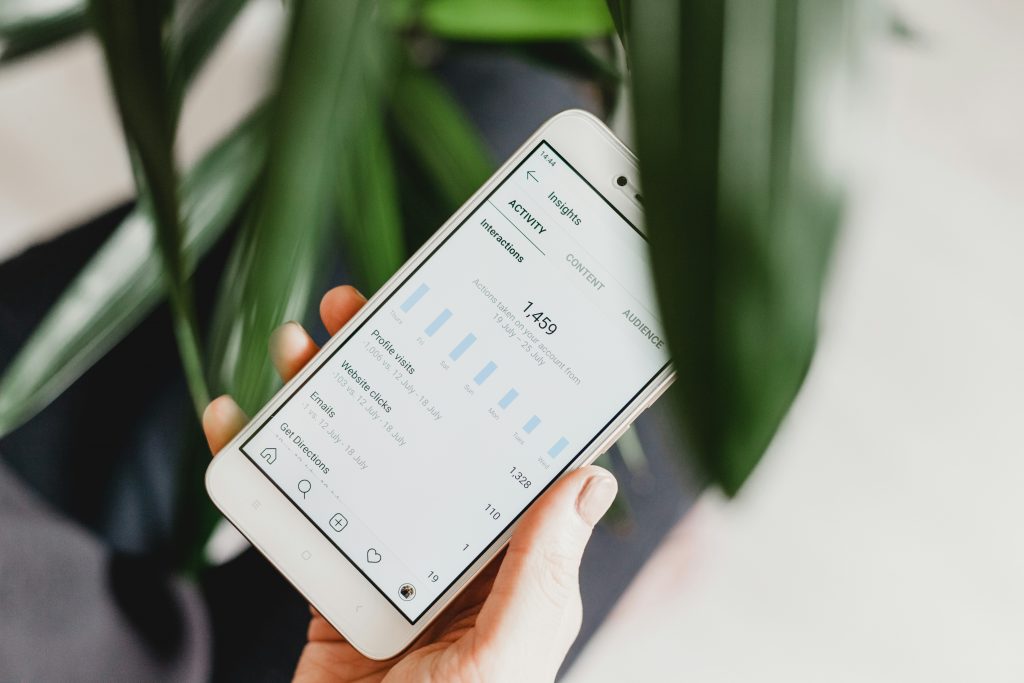 a person holding a phone SEO check